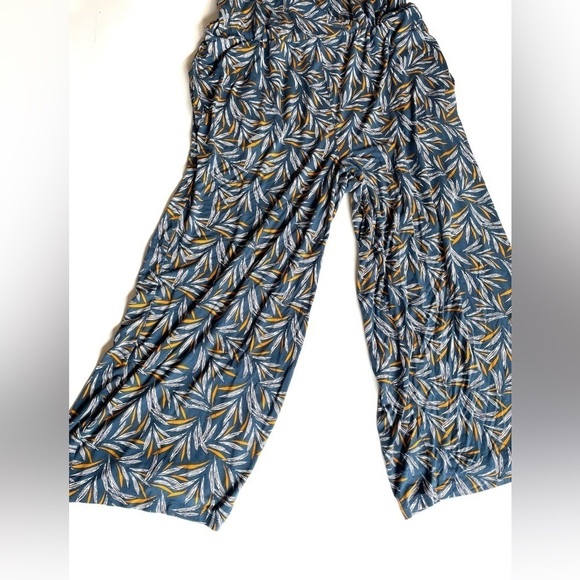 Loft Plus Loft Beach Palm Strappy Jumpsuit Wide Leg Size 14 - Picture 14 of 15